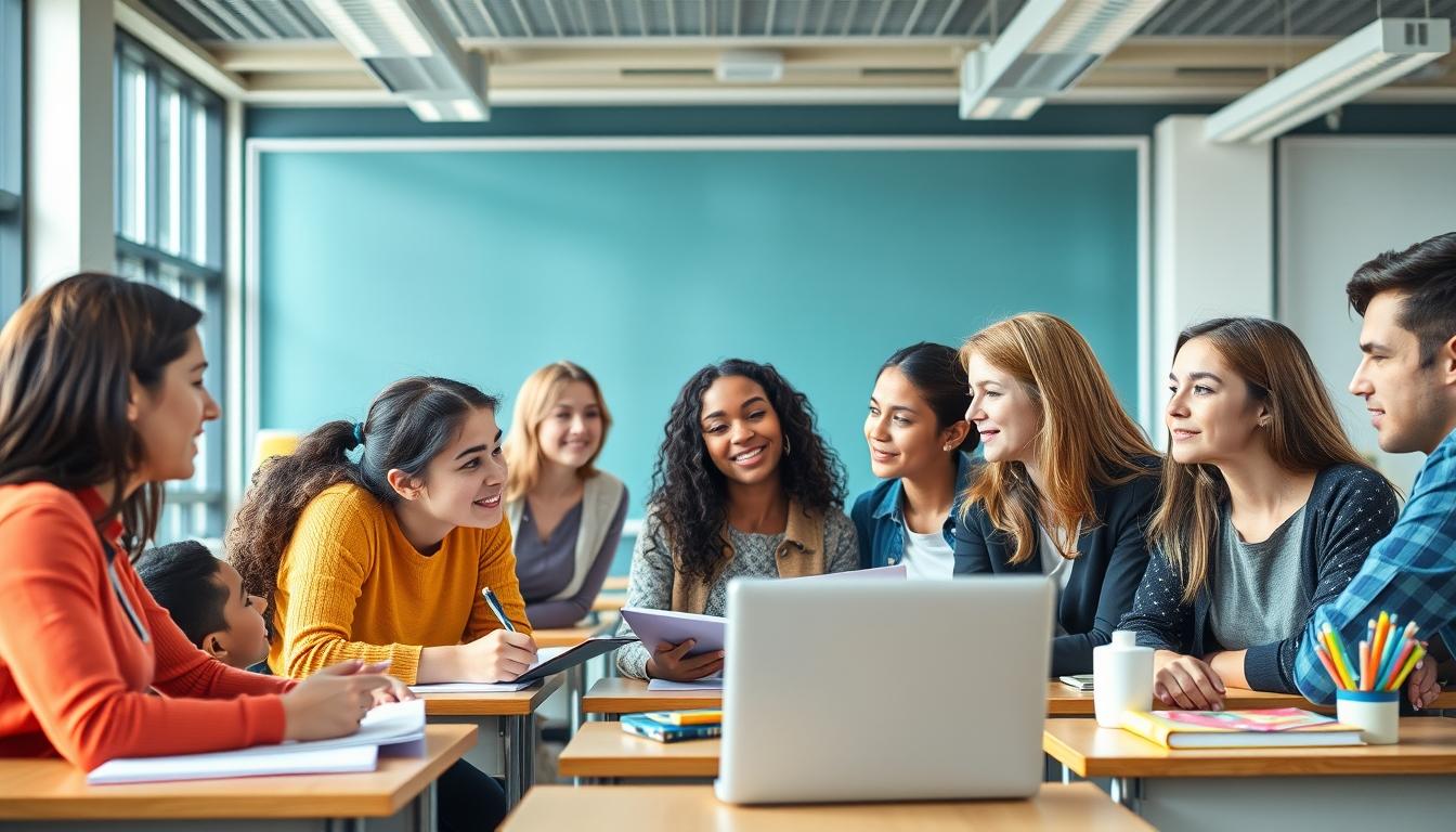 Students collaborating in study space